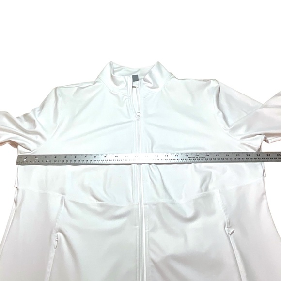 JOE FRESH ACTIVE White Full Zip Lightweight Jacket Side Zip Pockets US Sz 2X - Picture 4 of 7